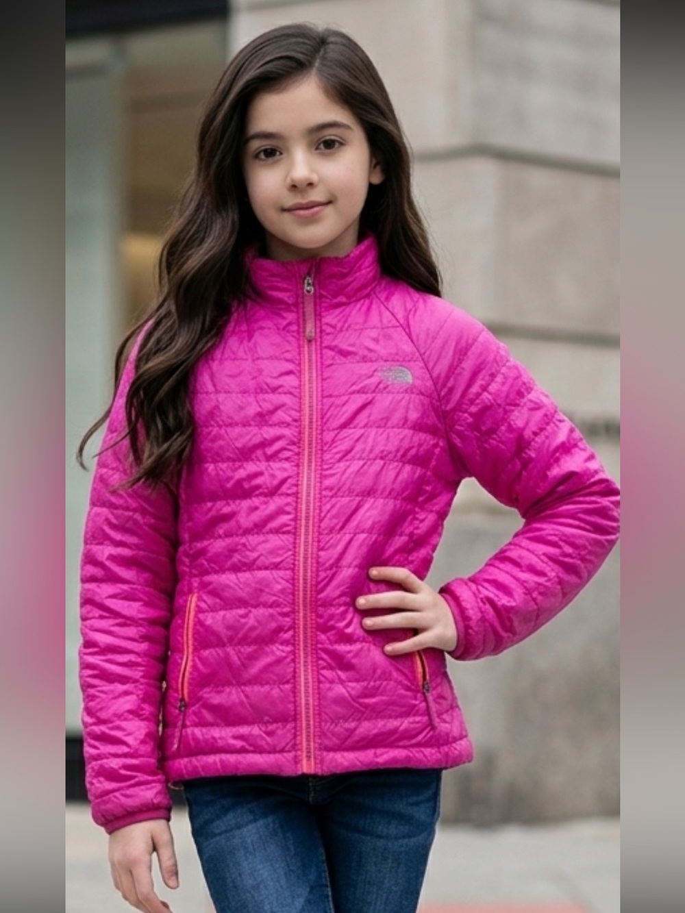 The North Face Girls' Thermoball Eco Insulated Jacket Pink Size 10/12